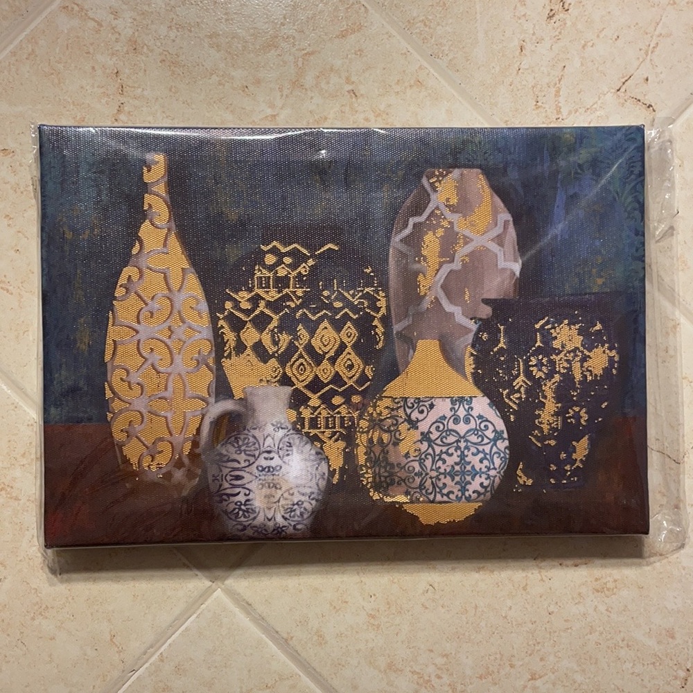 Wall art/painting ~ antique/vintage vases and pottery